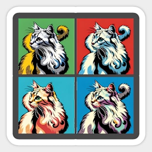 American Bobtail Pop Art - Cat Lovers Sticker